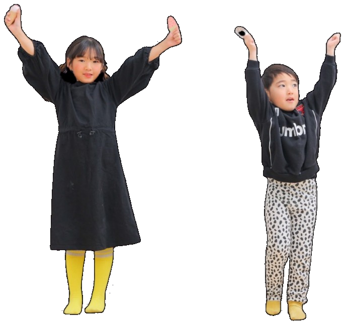 喜んでいる男の子と女の子